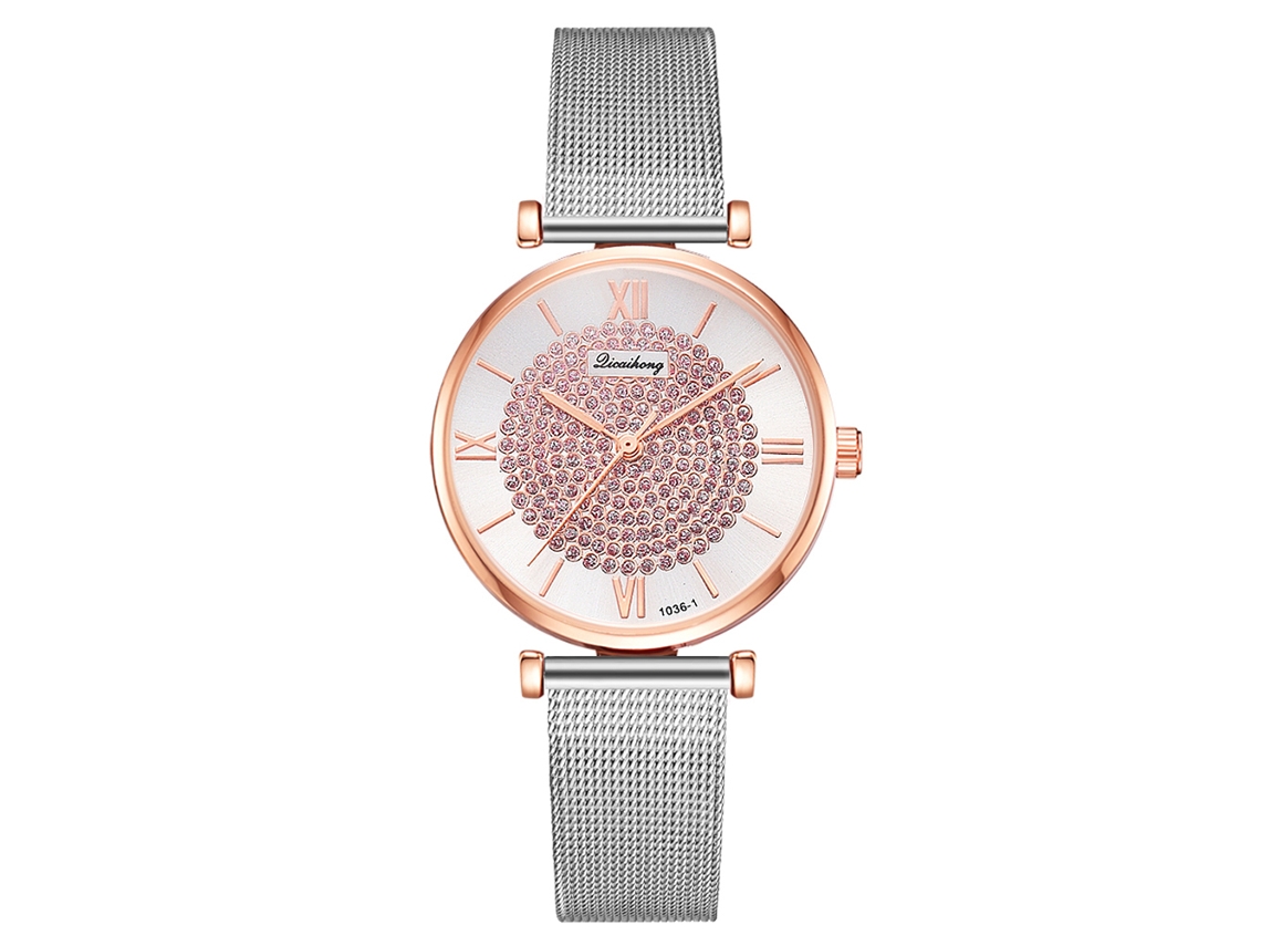 Reloj De Cuarzo De Lujo Con Personalidad Elegante, Regalo De Moda Informal (rosa)