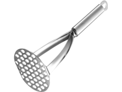 Freidora de patatas de acero inoxidable para cocinar.