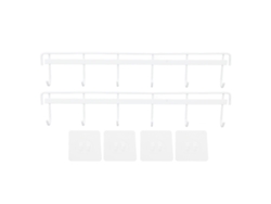2 Percheros De Pared De Acero Inoxidable 304 Con 6 Ganchos Para Abrigos, Toallas Y Sombreros - Blanco