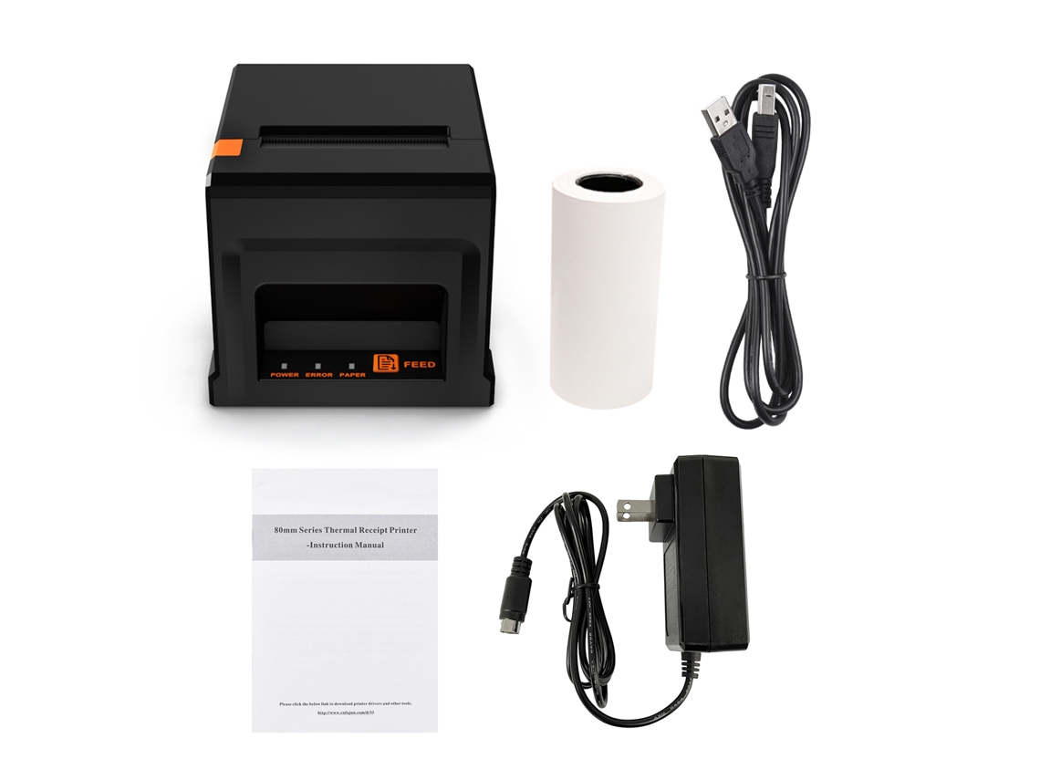 Impresora De Recibos Usb De 80 Mm Para Puntos De Venta Con Cortador Automático E Impresión Térmica Directa Para Restaurantes, Tiendas Y Supermercados.