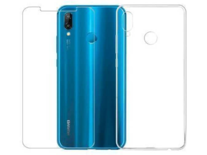 Kit Carcasa y Protector de Cristal Huawei P20 Lite Silicona Transparente