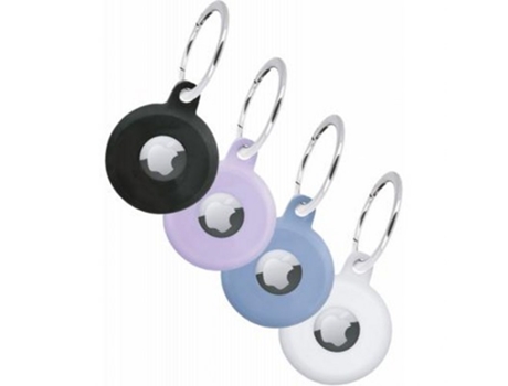 BIGBEN CONNECTED Estuche para AirTag Pack de 4 Negro, Blanco, Azul, Morado Blanco / Azul