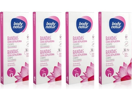 Pack de 4 Bandas Cera Corporal BODY NATUR P Sensibles (16 un)