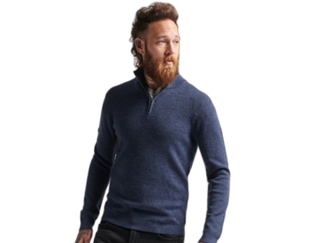 Camiseta para Hombre SUPERDRY (S - Lana - Azul)