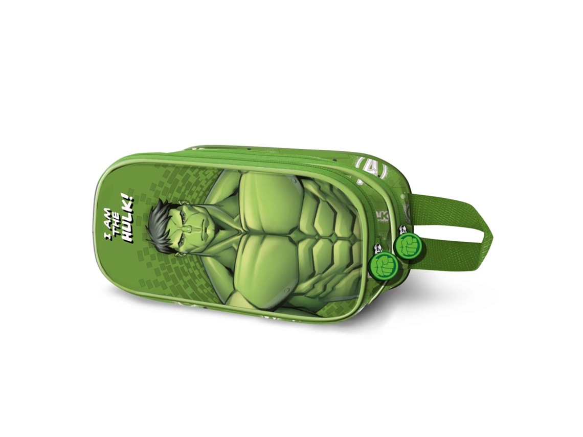 Estuche doble Marvel Hulk Rage 3D, color verde Karactermania