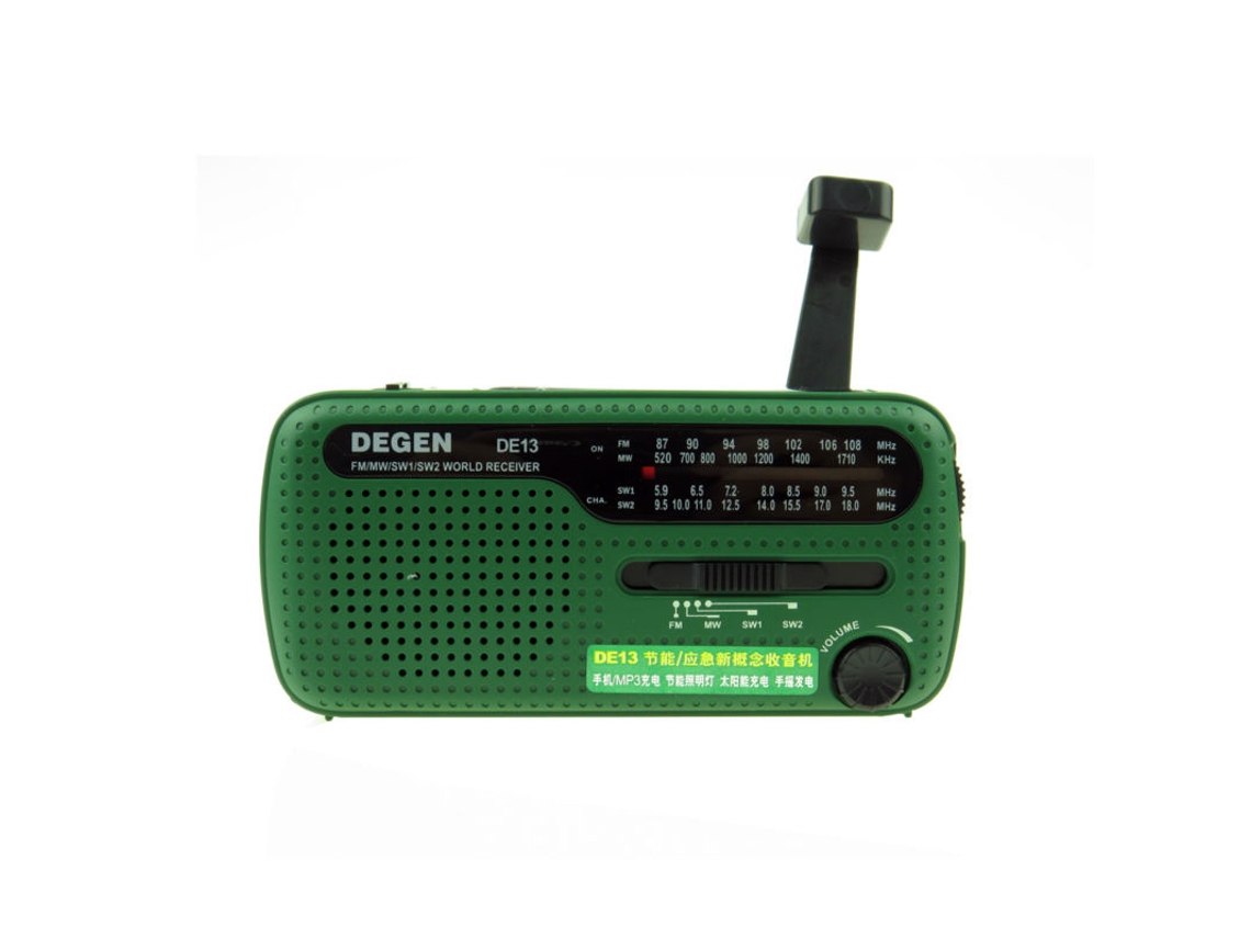 Rádio Portátil De13 Fm Am Sw Manivela Dynamo Energia Solar Retro Rádio A0798A Receptor Mundial Rádio Portátil