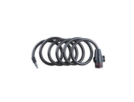Cable en espiral para candado de bicicleta DUNLOP, alambre de cobre y acero negro de 1800 x 12 mm