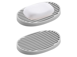 Juego de 2 jaboneras de silicona, ecológicas, fáciles de limpiar, organizadoras para baño y cocina.