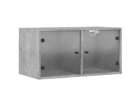 Mueble de pared puertas de vidrio gris hormigón VIDAXL (68.5 x 37 x 35 cm)