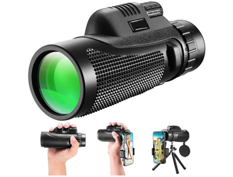 Telescopio monocular 80X100 Alcance monocular HD Bak4 de Alta Potencia con visión Nocturna Baja para observación de Aves/Vida -Negro YIZHOOD