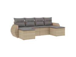 Maison Exclusive - Juego De Sofás Jardín Con Cojines 6 Pzas Ratán Sintético Beige