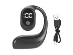 Auriculares Bluetooth Mono Con Diseño De Oído Abierto, Bt 5.3, Reducción De Ruido Estéreo, Auriculares Deportivos Inalámbricos Negros