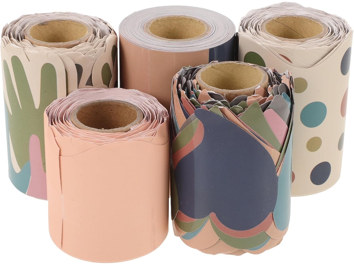 Bordes Decorativos Para Tablón De Anuncios De Aula, 5 Rollos De 5,7 X 10 M