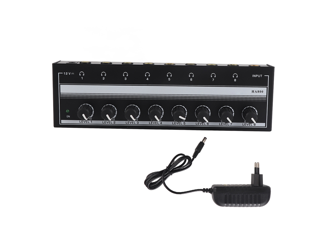 Vlrla-amplificador De Auriculares 8 Canales Portátil De Metal Estéreo Para Estudio Y Escenario