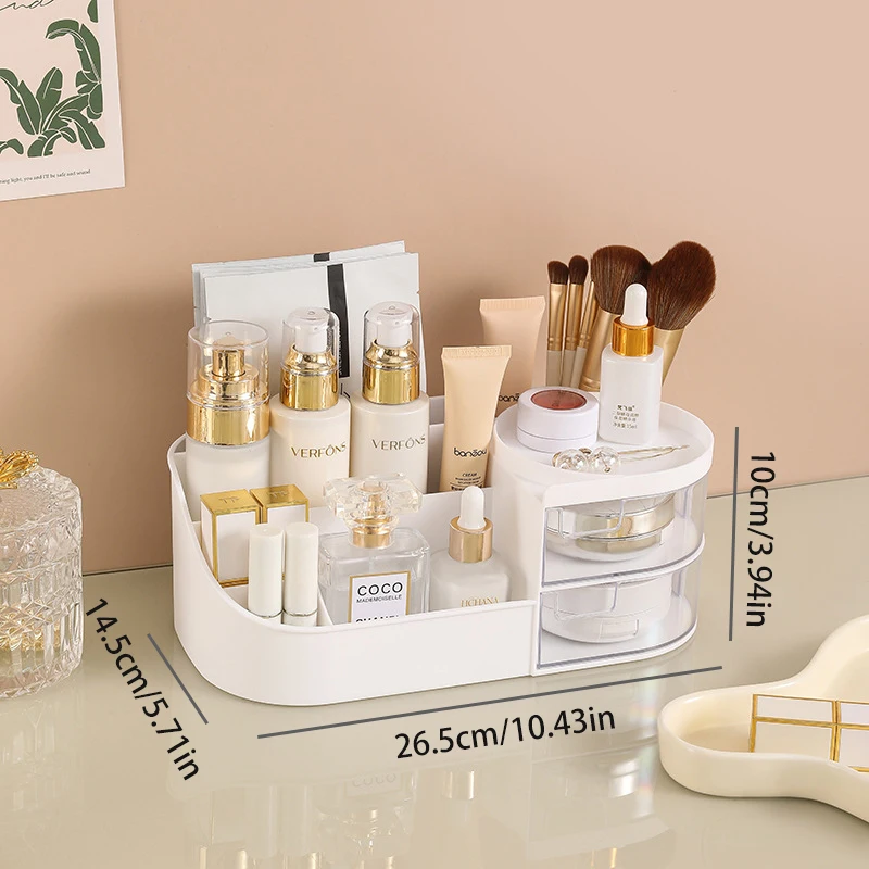 (blanco-s) Caja De Almacenamiento De Cosméticos Con Cajones, Caja De Almacenamiento De Encimera Para Productos De Cuidado De La Piel