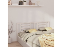 Cabecero De Cama Madera Maciza De Pino Blanco 186x4x100 Cm
