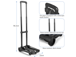 Carrito Plegable Para Equipaje Con 2 Ruedas, Carrito De Mano Plegable, Carretilla Plegable Para Transportar Comestibles.