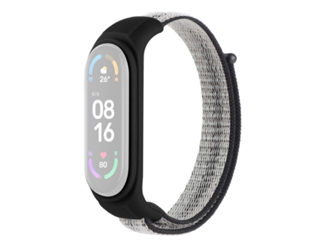 Correa de Silicona ajustable anti-perdida para Xiaomi Mi Band 3/Band 4/Band 5/Band 6/Band 7 - Raya negro