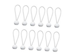 Paquete De 50 Cuerdas Elásticas Blancas De 10 Cm Para Asegurar Lonas Y Cuerdas.