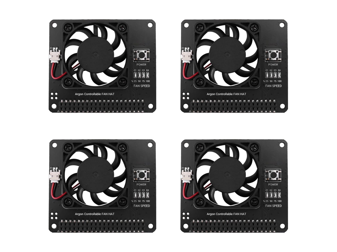 Juego De 4 Ventiladores Para Raspberry Pi 4 Con 3 Velocidades Ajustables Y 40 Mm De Diámetro.