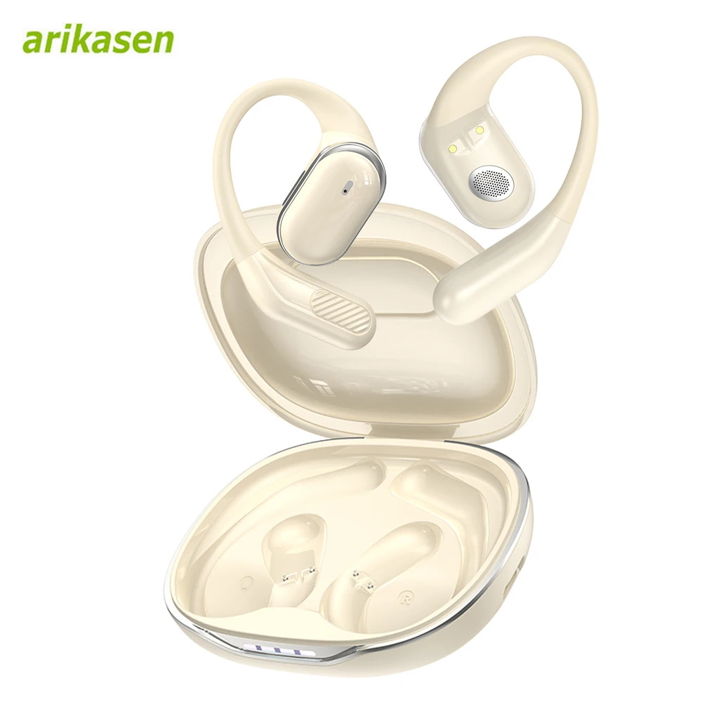 Auriculares Inalámbricos Bluetooth 5.4 De Espalda Abierta, Micrófonos Duales, Deportivos, De Conducción Aérea (blancos)
