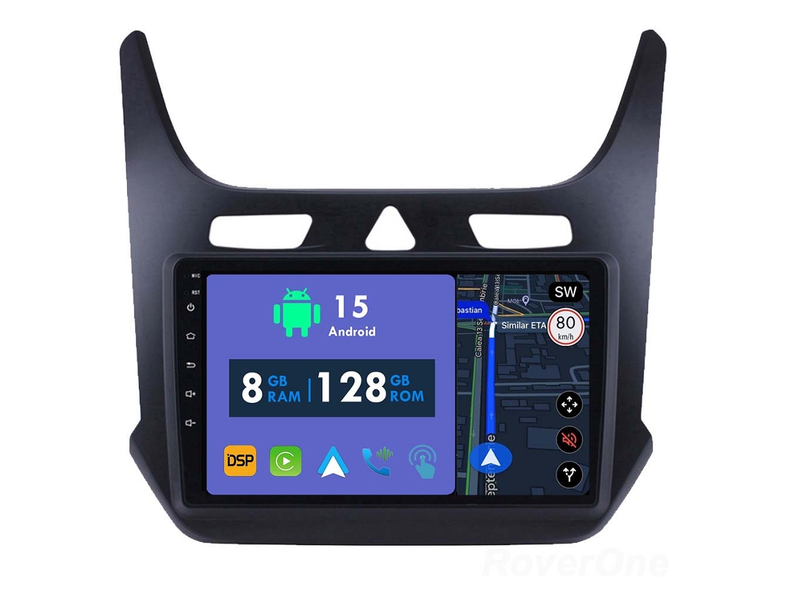 Coche Radio Android Auto Autoradio 8GB RAM 128G ROM CarPlay Navegación GPS Pantalla Táctil RoverOne para Chevrolet Cobalt 2 2011 - 2018 