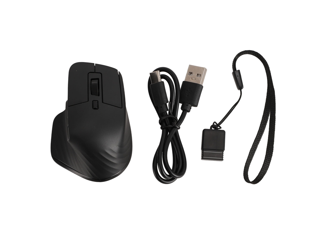 Mouse Sem Fio Slim Dual Mode Bluetooth 5.1 2.4ghz Recarregável Silencioso Para Laptop Preto