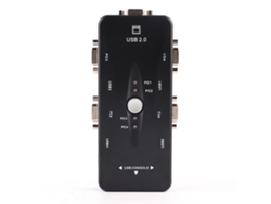 Switch Kvm Hub 4 Portas Usb 2.0 Para Monitor Vga/svga Com Botão De Alternância Sem Software