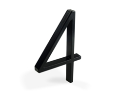 Letrero flotante HASWARE con número de casa: letrero moderno para puerta de 5 pulgadas - Números de dirección de la calle (4, negro)