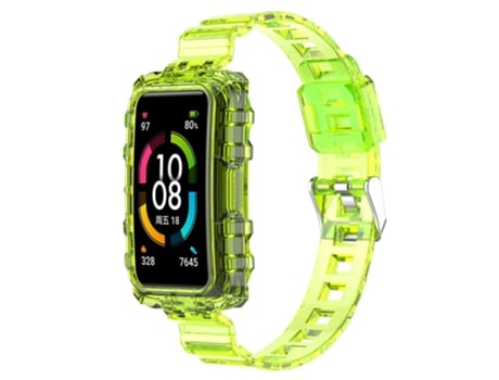 Correa TPU + PU para Huawei Band 7/Band 6/Honor Band 6 - amarillo transparente