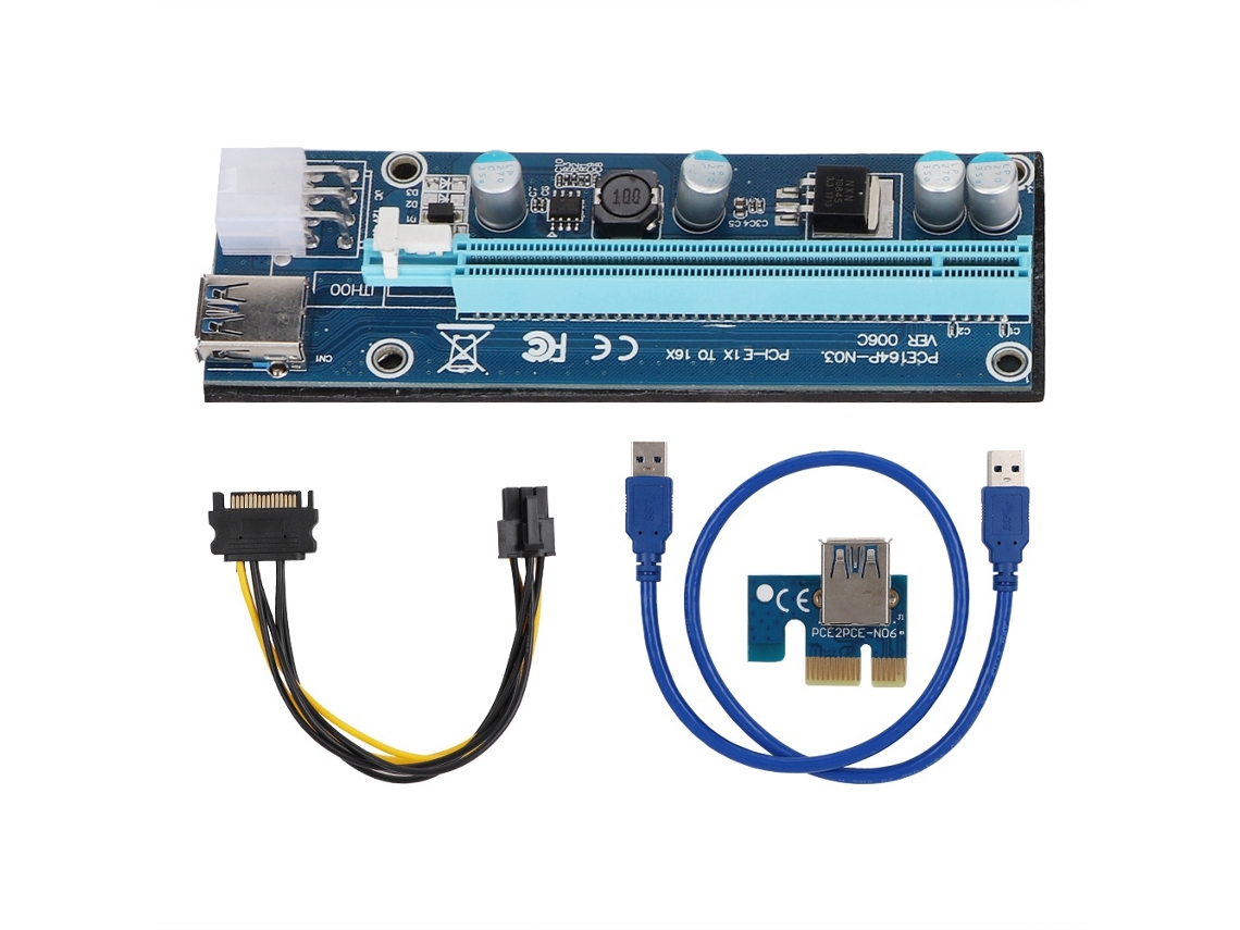 Adaptador Extensor De Tarjeta Gráfica Usb3.0 Pci-e 1x A 16x Para Máquina Minadora