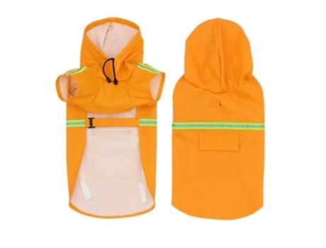 Ueros Para Perros Grandes Con Capucha De Tira Reflectante Chaqueta De Poncho De Lluvia Para Perros ELKUAIE GG