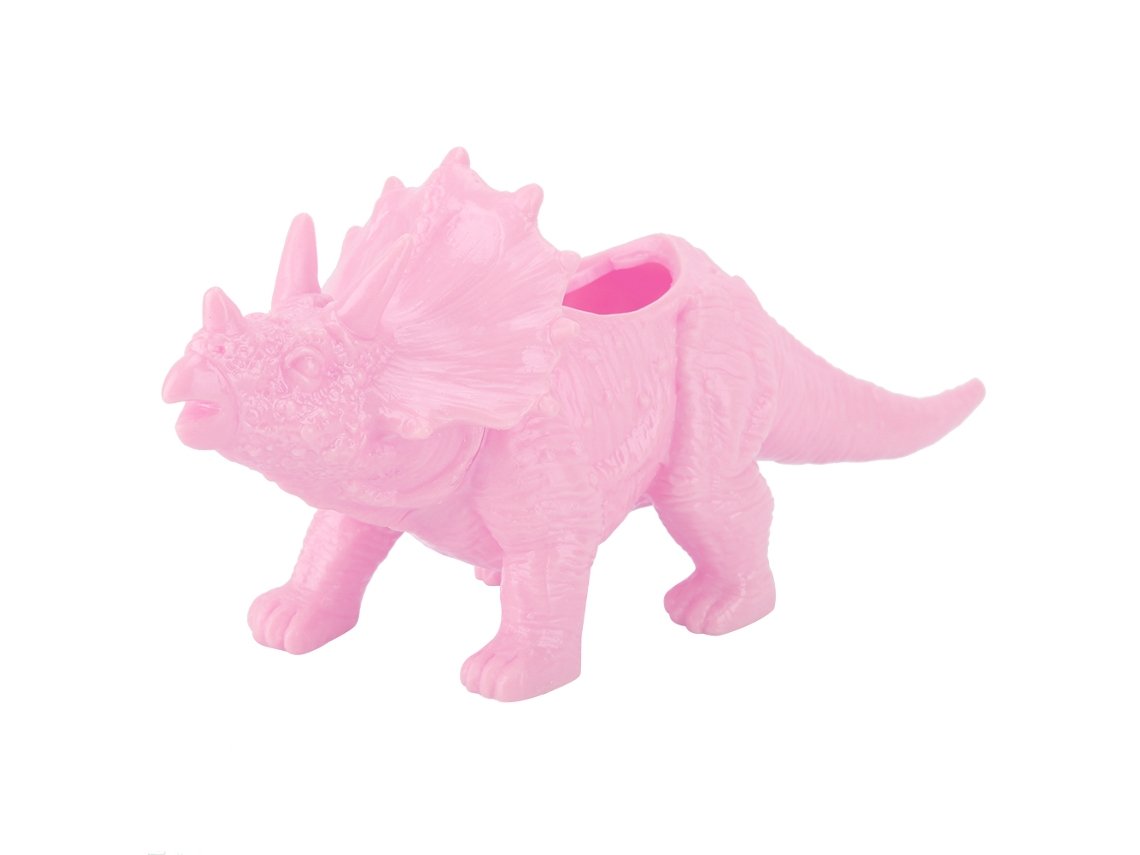 Maceta de cactus Triceratops con suculentas para decoración de jardín (rosa)