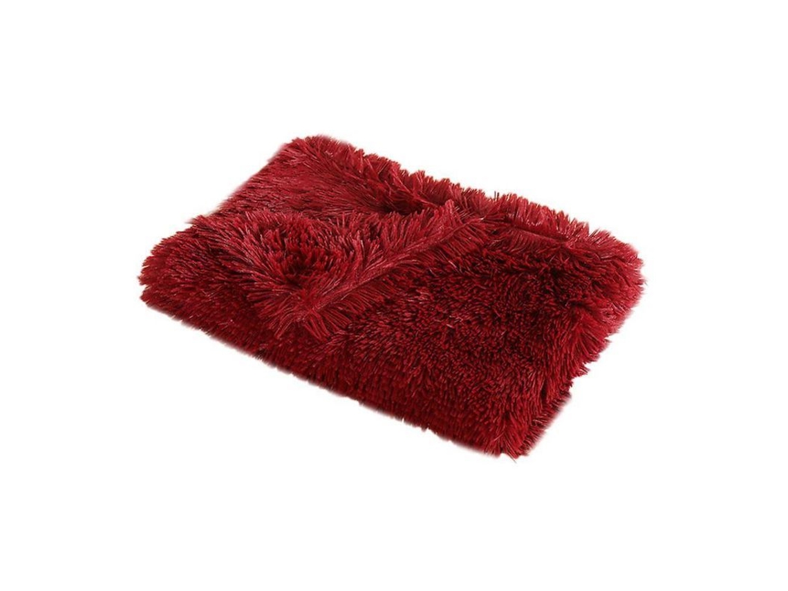 2026-manta Para Mascotas Fluffy Suave Cálida De Doble Capa Lavable Talla S/m/l/xl M Rojo