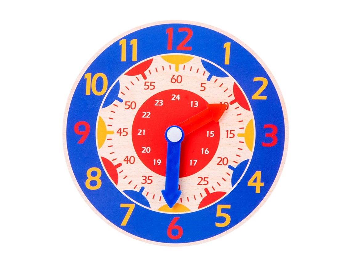 Reloj Rompecabezas De Madera Cognitivo Para Niños De 4 A 6 Años, Juguete Educativo Azul Marino.