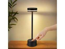 Lámpara de mesa LED inalámbrica Nettlife, regulable de 3000k a 6500k, con puerto USB C, sensible al tacto, color negro