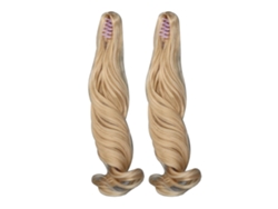 Peluca De 2 Piezas Para Muñeca Articulada, Cabello Largo Rizado, Coleta Con Clip, Cabello Sintético Suave, Color Rosa Melocotón.