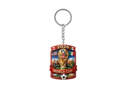 Llavero Resina Relieve 3d Copa Fifa 2026 Ee.uu. Canadá México,trofeo Mundial Banderas Monumentos, Accesorio Coleccionable Hincha Duradero