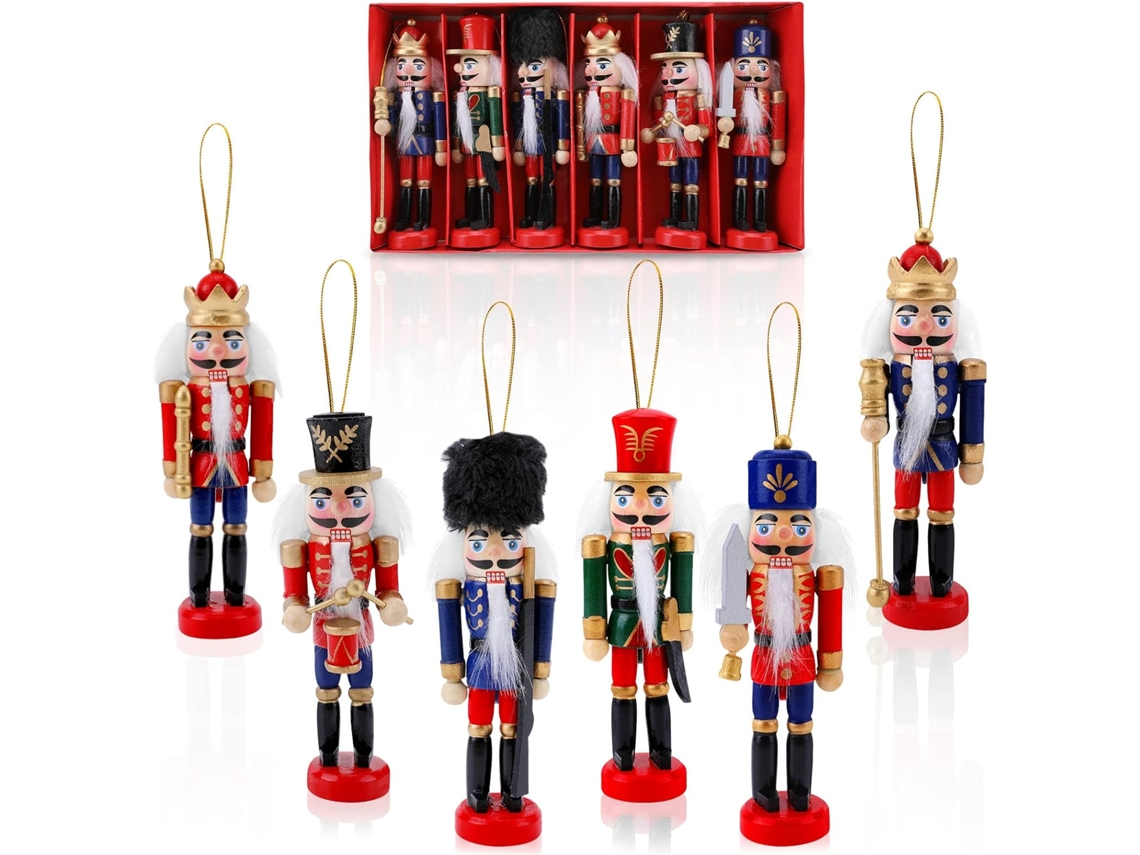 Cascanueces de madera, juego clásico de 6 piezas RNEMITERY