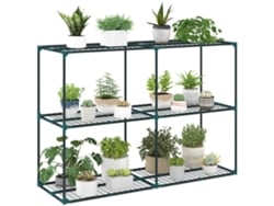 Suporte Plantas 3 Níveis Aço 143x48x100cm Verde
