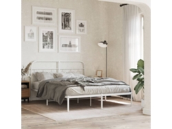 Estructura Cama Sin Colchón Con Cabecero Metal Blanco 135x190cm