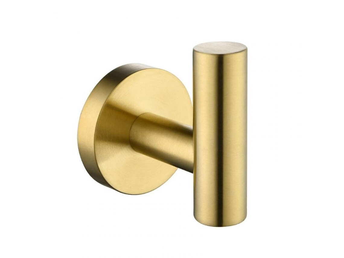 El neceser incluye un toallero, un portarrollos, una bata y un colgador para toallas. Gusshious (dorado).