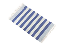 Toalla De Playa Turca Extragrande (azul Y Blanca), 100 % Algodón, De Secado Rápido Y Muy Absorbente.