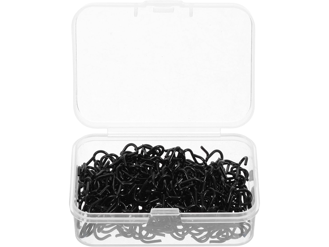 150 1.27 150 Mini Ganchos Metálicos Negros En Forma De S (cm) – Caja De Piezas