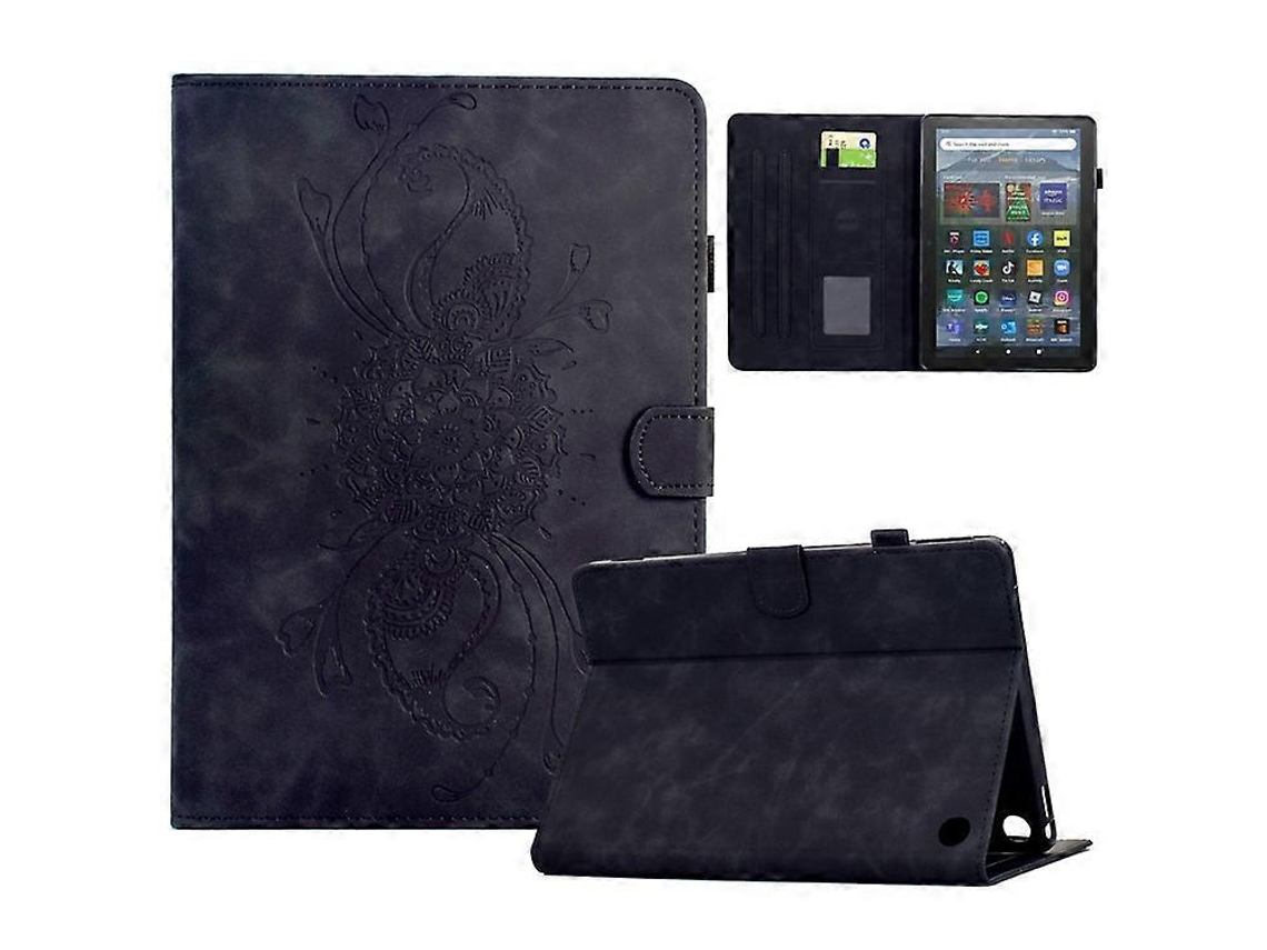 Funda de piel con estampado de mandala y ranuras para tarjetas, compatible con Amazon Fire HD 8 (2020) Vledary (2022)