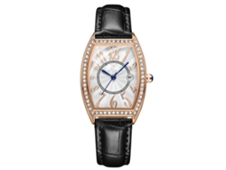 Reloj De Mujer Con Diamantes De Imitación, Elegante, Resistente Al Agua, De Aleación, Con Correa De Pu, Regalo De Cumpleaños.