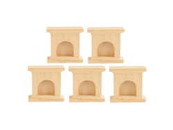 20du26 5 piezas Chimenea miniatura de madera inodora para decoración de casas de muñecas, blanca