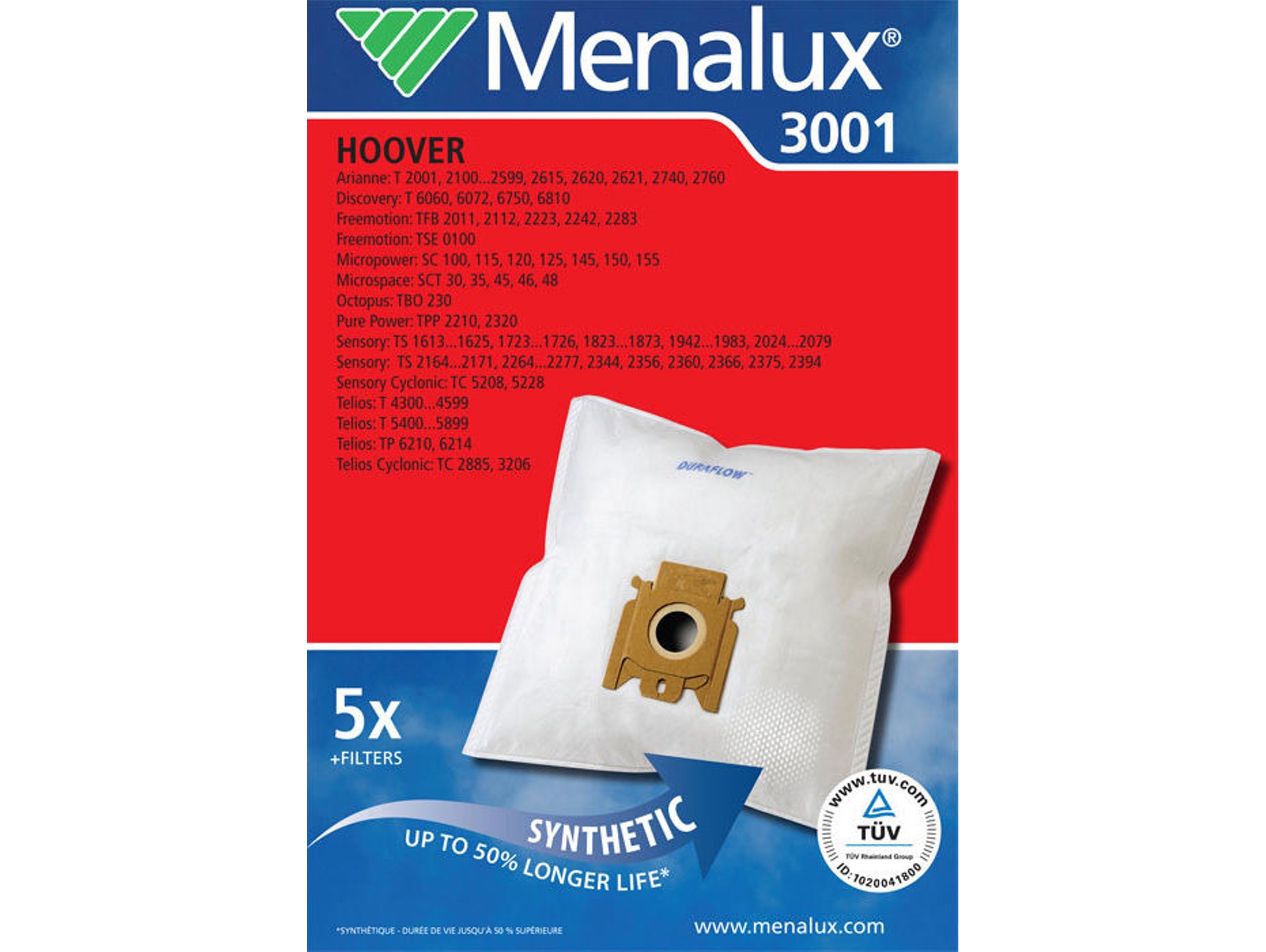 Bolsa de aspirador MENALUX 3001 (5 unidades)
