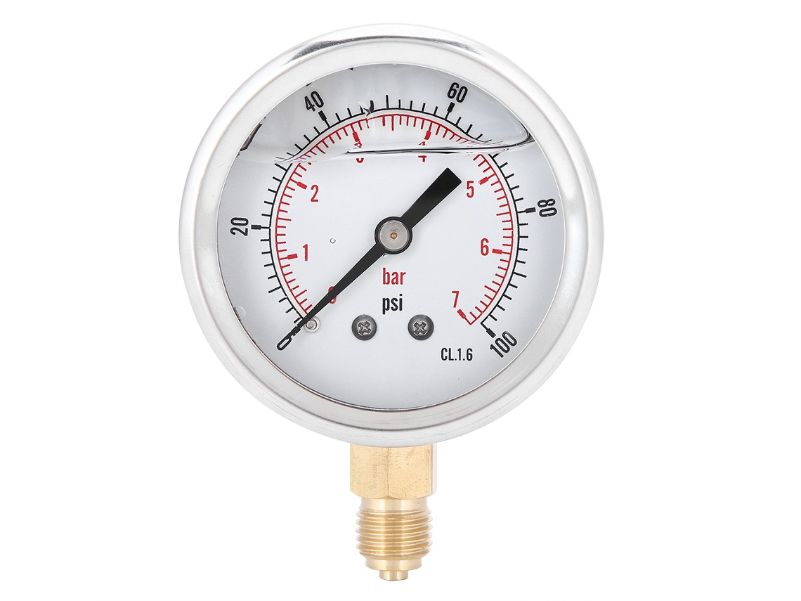 Manómetro De Presión De Aceite Radial Bsp 1/4 0-7 Bar 0-100 Psi Medición De Presión Industrial Y Residencial