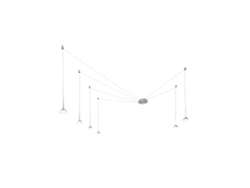 Lámpara colgante LED Isabella 48w 3000k Regulable Ø350 cm Aluminio satinado Regulador inteligente integrado Fabas Luce